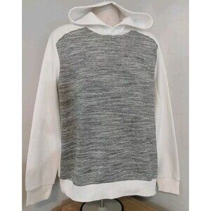 Calvin klein Men Heather Grey White Long sleeve Hooded Sweatshirt Size‎ Large